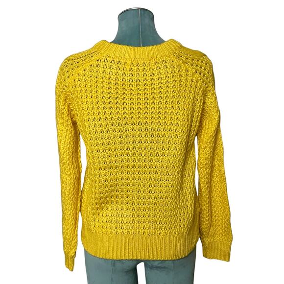 Heartloom yellow cable knit open-stitch sweater, size S - Picture 2 of 10